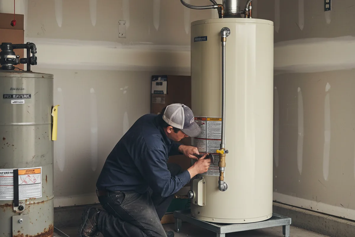 Water heater and shutoff valve replacement in Bessie